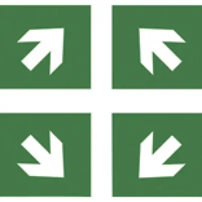 Piktogramm-Satz ESYLUX SLE 23m Pfeil OR/OL/UR/UL 250×120mm 