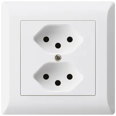 Presa INC kallysto.line 2×T13 bianco con protezione bambini 