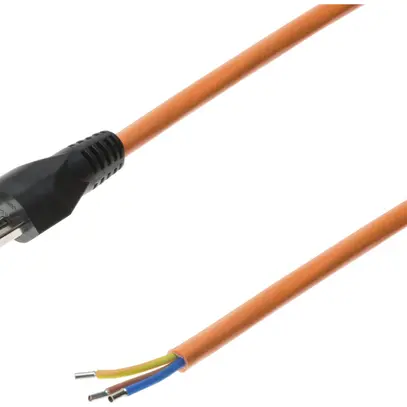 Cavo di allacciam.3×1.5mm² 5m PUR spina T23 stampata arancione 