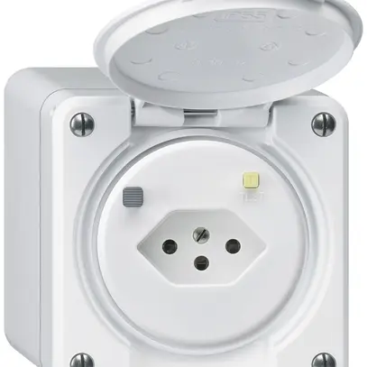 Presa FI AP robusto T13 30mA bianco 