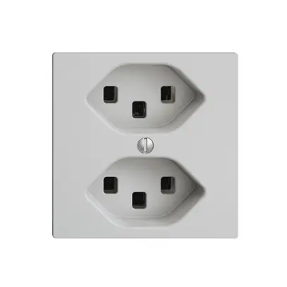 Prise EDIZIOdue 2×T23 gris clair, 16A, avec bornes enf. 