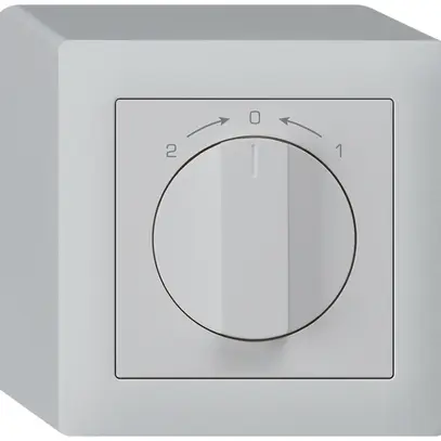 Contatto rotativo AP 1>0<2 grigio chiaro kallysto con manopola 