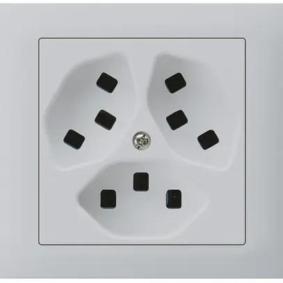 Presa INS kallysto 3×T23 montaggio T scatola INS G3 telaio innesto grigio chiaro 