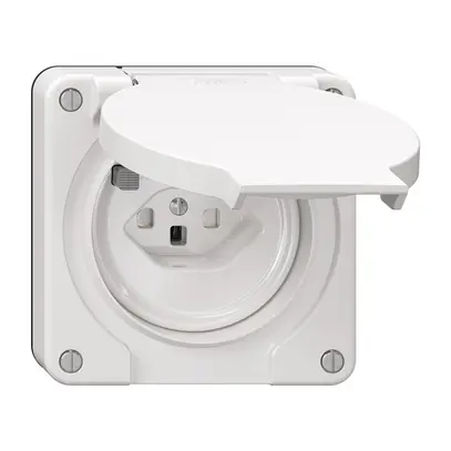 Prise FI NEVO N.CO 30mA, type 23, a.shutter, a.bornes de raccordement, blanc 