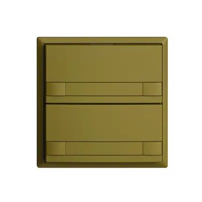 Poussoir ENC KNX 2× EDIZIOdue colore olive RGB sans LED avec insert papier 