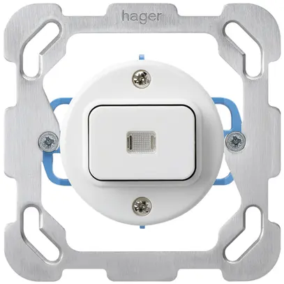 Inserto per pulsante luminoso INC basico c/1L con placca di fissaggio bianco 