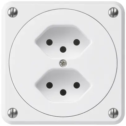 Prise ENC robusto 2×type 13 blanc sans clapet pour combinaison 