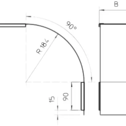 Couvercle Bettermann pour coude vertical extér.90° 100mm zingué en continu 