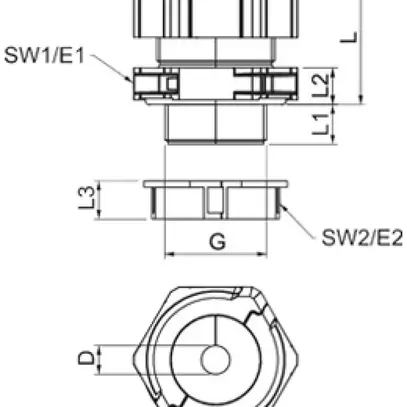 Pressacavo Bettermann V-TEC TB32 separabile M32 1×Ø17…20.5mm IP67 grigio 