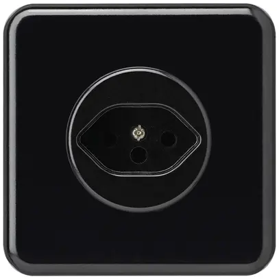 Prise ENC basico type 13 noir sans sécurité enfants 