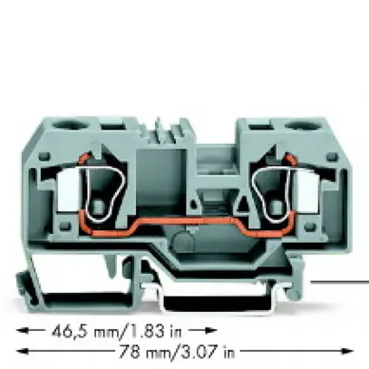 Borne de passage WAGO 10mm² gris 