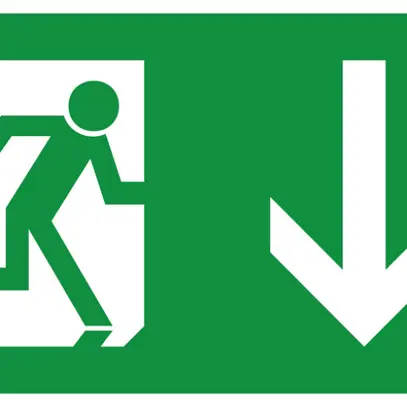 Pittogramma con freccia verso basso, per Candelux CALR LED 