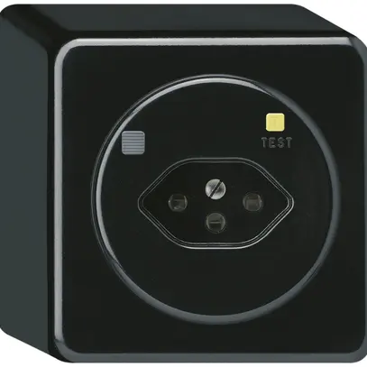 Prise AP basico T13 FI 30mA noir 