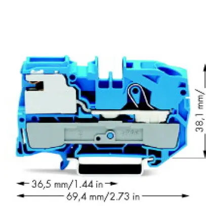 Borne de coupure WAGO TOPJOB S 1LN bleu 0.5…16mm² 