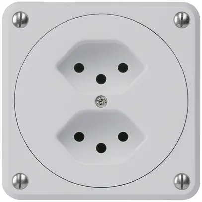 Prise ENC robusto 2×type 13 gris sans clapet pour combinaison 