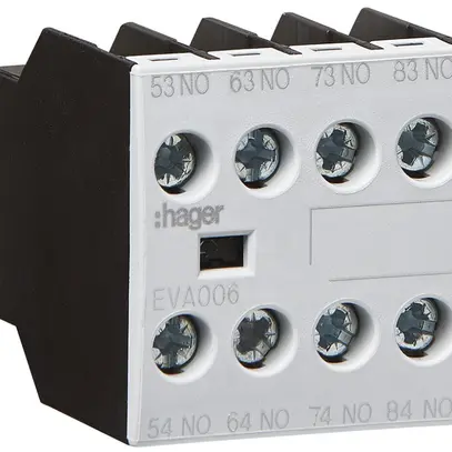 Contact auxiliaire Hager 4F pour EV007…EV038, EVN022…EVN045,  EVL014…027, EVR004 