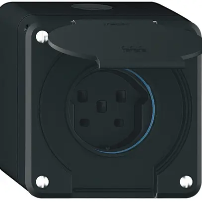 Presa AP robusto 1×tipo 25 IP55 nero 