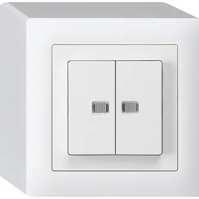 Interruttore pulsante luminoso AP kallysto 1/3+3/1 con 2 lenti bianco 