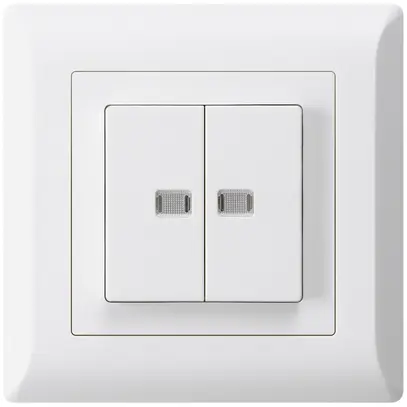 Interruttore pulsante luminoso INC kallysto.line 1/3+3/1 con 2 lenti bianco 