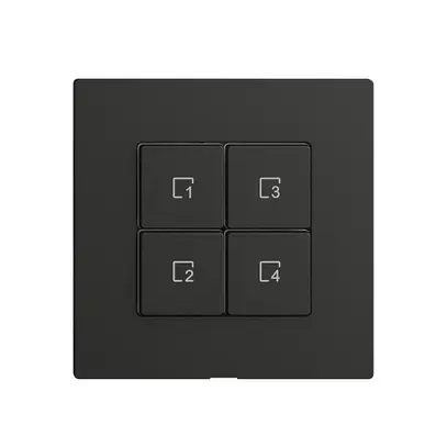 Commande pour poussoir scène 4 scènes/4T Edue Wiser noir 