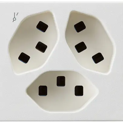 Prise FLF Hager 3×type 23 1×S D blanc 