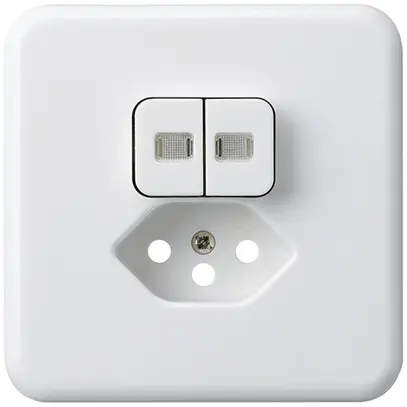 Kit frontale INC basico 86×86 bianco 2 lenti per combinazione grd.I S1/T13 BOMI 