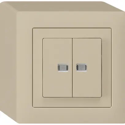 Interruttore pulsante luminoso AP kallysto 1/3+3/1 con 2 lenti beige 