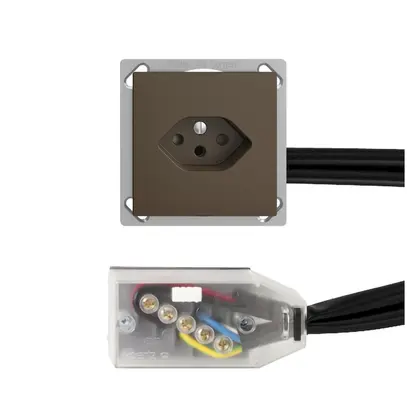 Presa INS EDIZIOdue T13 L2 coffee per cavo piatto Technofil 