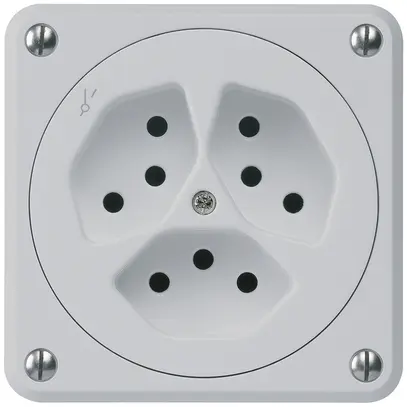 Presa INC robusto 3×tipo 13/1 grigio senza copercchio 
