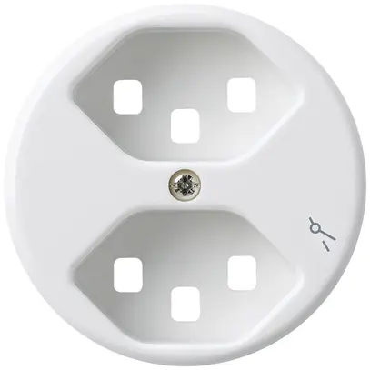 Frontscheibe zu Steckdose Hager basico 2×Typ 23 1×S H weiss 