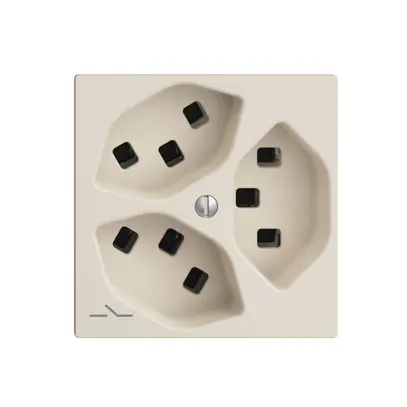 Presa 3×T23 Feller EDIZIOdue F, 1×separato, morsetti a innesto, crema 