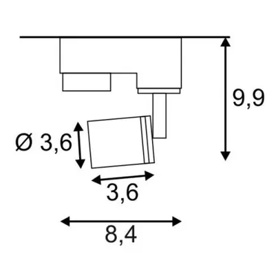 Proiettore SLV PURI, GU10 50W con adattatore 3-fasi IP20 nero 
