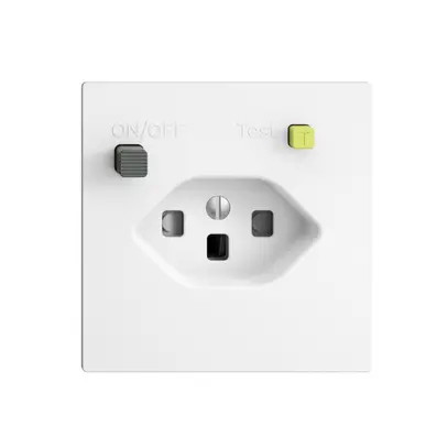 Presa INC EDIZIOdue T23 FI 30mA F, shutter bianco 