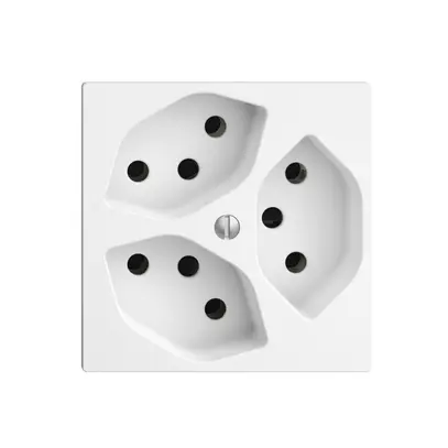 UP-Steckdose EDIZIOdue 3×T13 weiss 