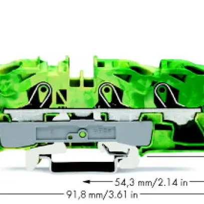 Borne de passage WAGO TOPJOB S 16mm² 3L vert/jaune série 2016 