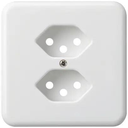 Plaque de recouvrement grd.I 2×type 13 basico blanc avec sécurité enfants 