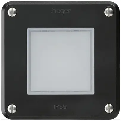 Luminaire LED ENC robusto A IP55 noir LED rouge/vert 