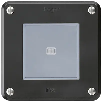 Contatto pulsante INC robusto IP55 nero illuminato per combinazione 
