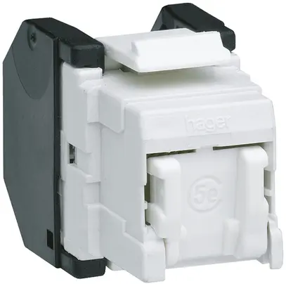 Einsatz Hager Kat.5 RJ45/u zu Keystone-Modul weiss 
