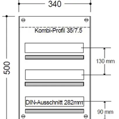 Tableau de distribution AP HAG 3R/48modules 340×500×97mm 
