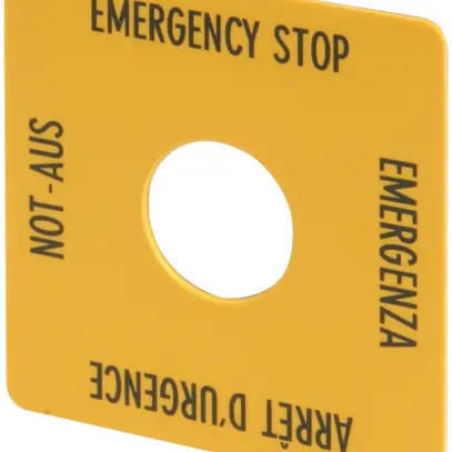 Placchetta indicatrice ETN RMQ EMERGENZA: D/E/F/I, giallo 