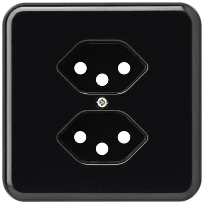 Plaque de recouvrement grd.I 2×type 13 noir basico 