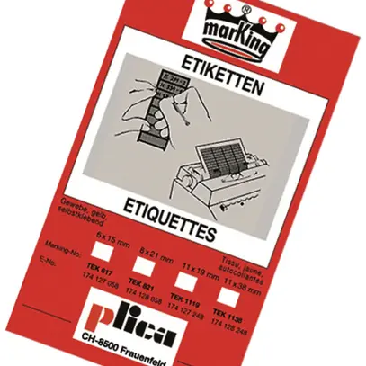 Carte de marquage TEK 17×6mm jaune 735 pcs 