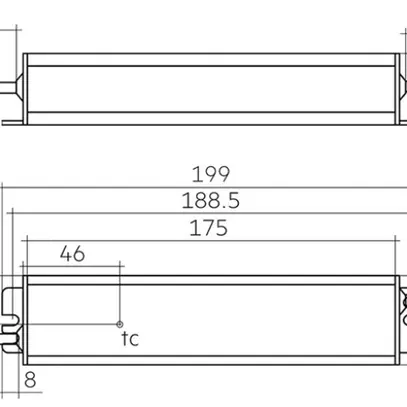 Convertisseur LED Tridonic LC 35 24V IP67 L EXC UNV, 35W, 24VDC, 175×31×43mm 