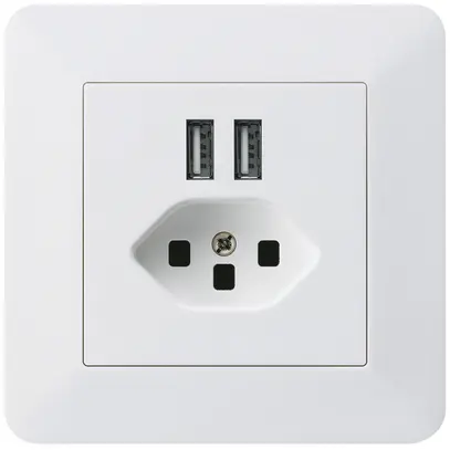 UP-Steckdose 2×USB & T23 kallysto.trend 2400mA weiss 
