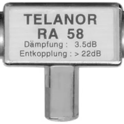 Pièce en T f-f-m R/TV Telanor découpl. 22dB, passage 4dB 