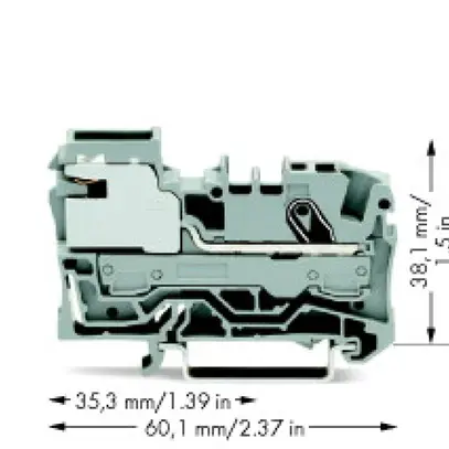 Borne compensation de potentiel 1L 0.5…10mm² gris WAGO TOPJOB S 