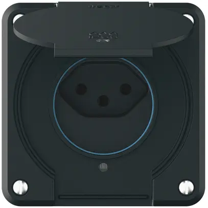 Presa INC robusto 1×tipo 13 luminoso IP55 nero 