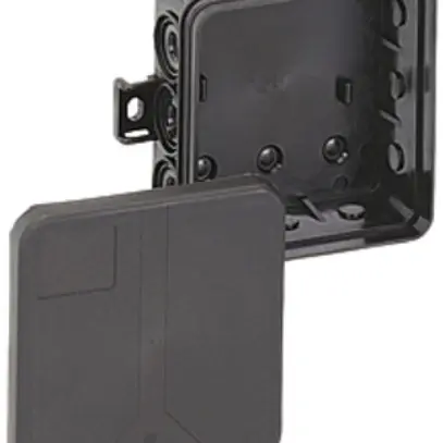 Boîte dérivation AP i 12 vide 85×85×37mm, noir 