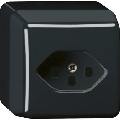 Prise AP basico 1×T23, noir 